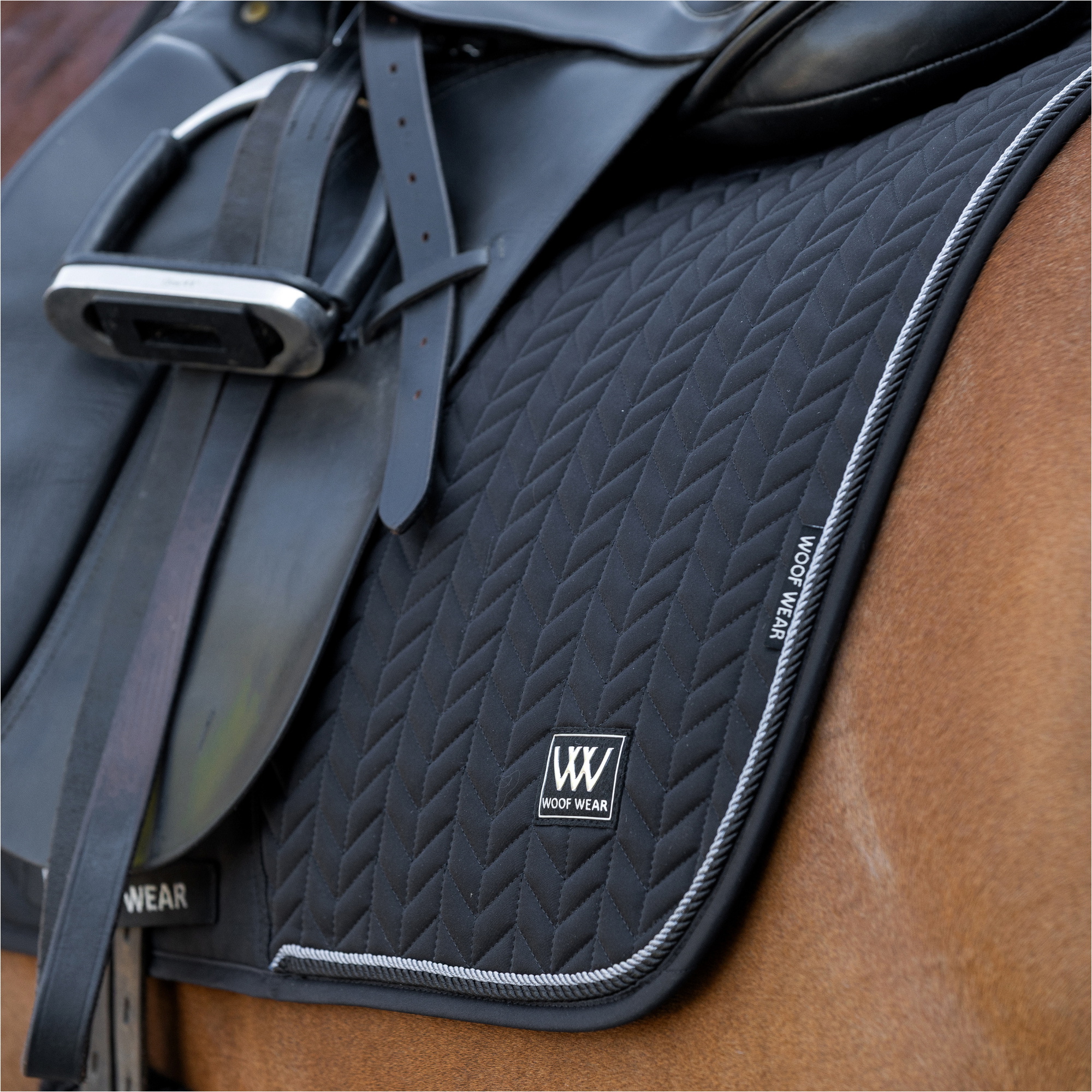 2025 Woof Wear Herringbone Dressage Saddle Pad WS0043-BKBK - Black